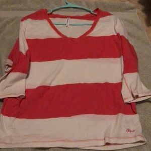 Striped aero quarter sleeve shirt size L